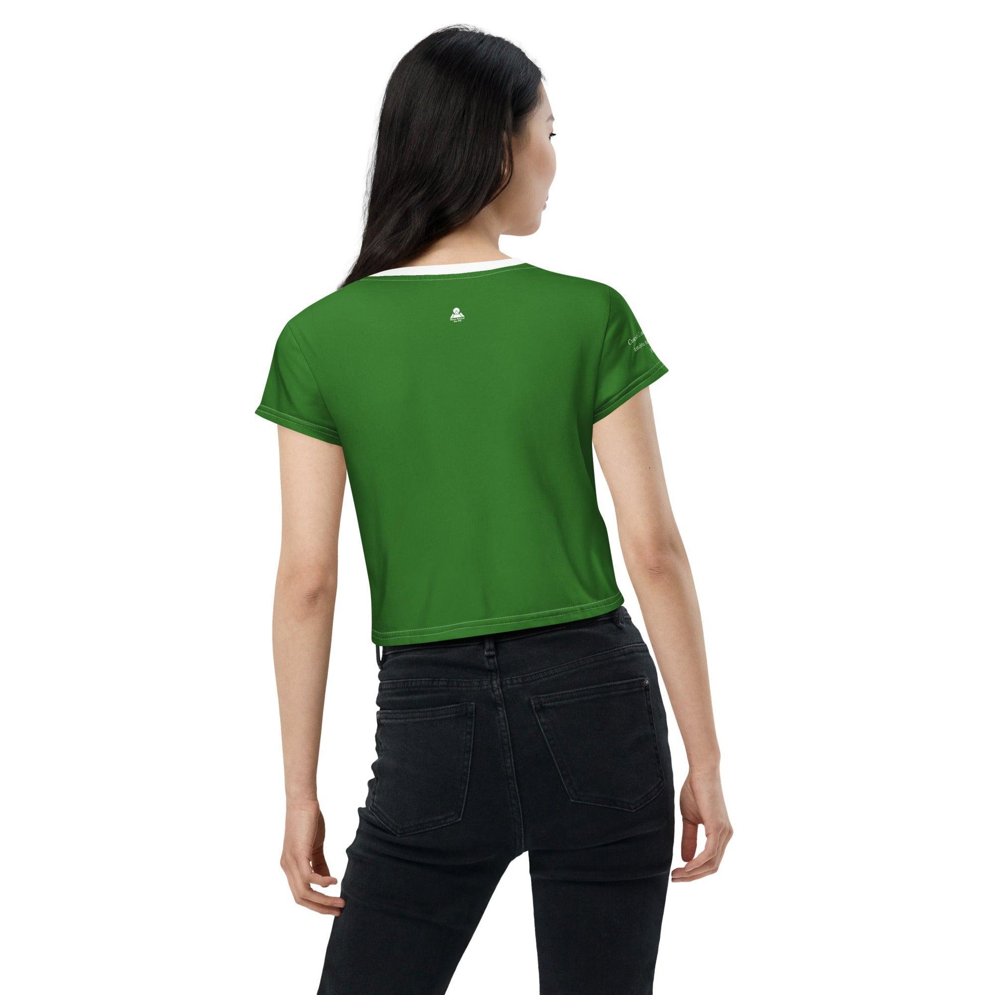 Women's Luimneaċ 1940 Retro Mick Mackey Limerick Supporter Crop Tee designed by Moon Behind The Hill available from Moon Behind The Hill 's Clothing > Shirts & Tops > Womens range