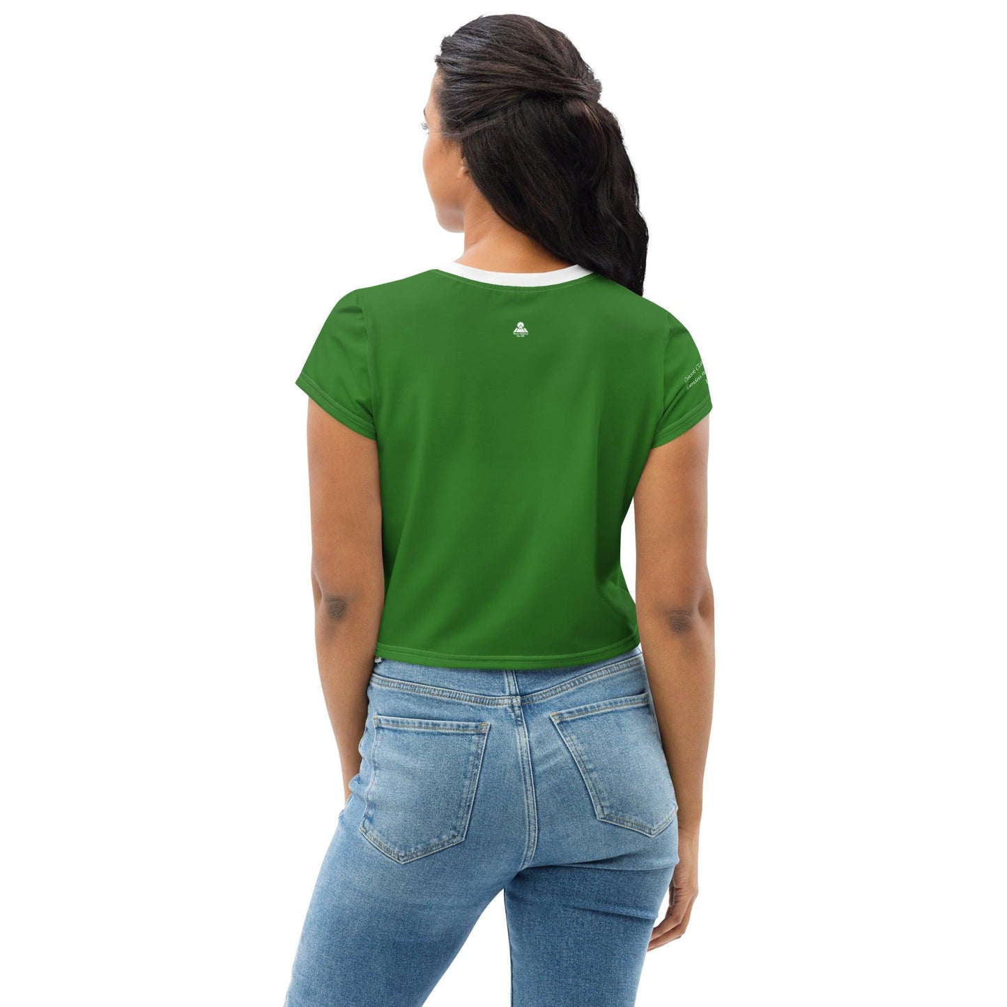 Women's Luimneaċ 1940 Retro Mick Mackey Limerick Supporter Crop Tee designed by Moon Behind The Hill available from Moon Behind The Hill 's Clothing > Shirts & Tops > Womens range