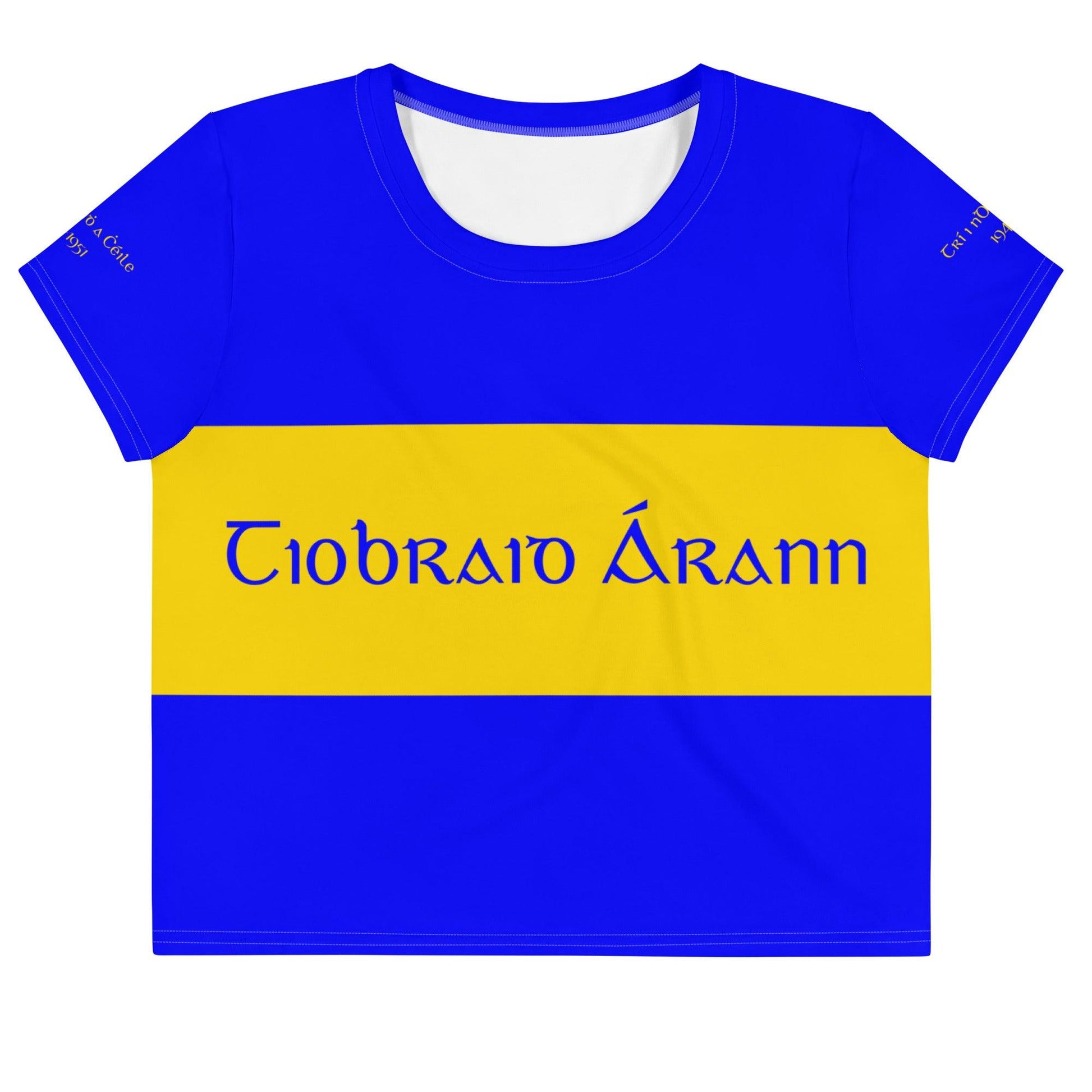 Women's Tipperary 3 in Row 1951 Retro Supporters Crop Tee designed by Moon Behind The Hill available from Moon Behind The Hill's Custom Made Apparel range