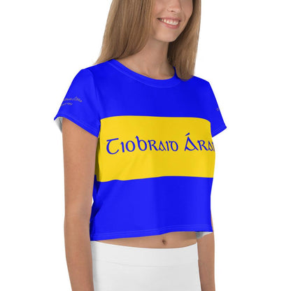 Women's Tipperary 3 in Row 1951 Retro Supporters Crop Tee designed by Moon Behind The Hill available from Moon Behind The Hill's Custom Made Apparel range