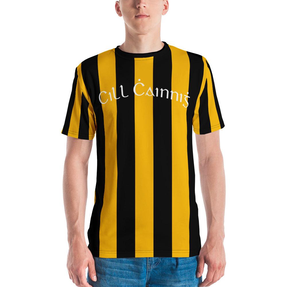 Men's Cill Ċainniġ 1930s Retro Kilkenny GAA Supporters T-shirt designed by Moon Behind The Hill available from Moon Behind The Hill's Custom Made Apparel range