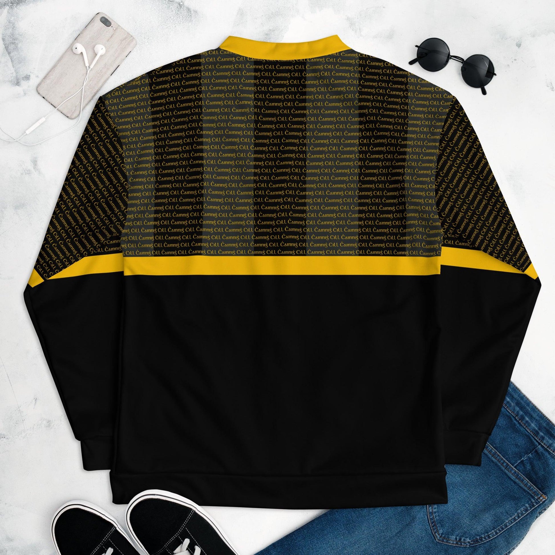 Cill Ċainniġ Kilkenny Supporters Unisex Bomber Jacket - Designed by Moon Behind The Hill Available to Buy at a Discounted Price on Moon Behind The Hill Online Designer Discount Store