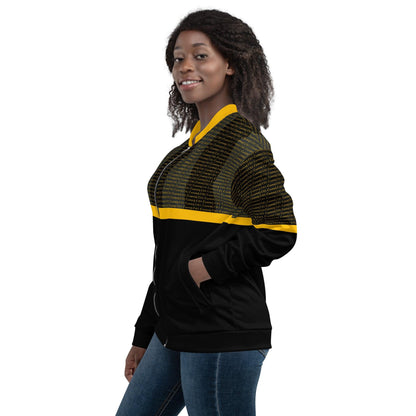 Cill Ċainniġ Kilkenny Supporters Unisex Bomber Jacket - Designed by Moon Behind The Hill Available to Buy at a Discounted Price on Moon Behind The Hill Online Designer Discount Store