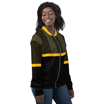 Cill Ċainniġ Kilkenny Supporters Unisex Bomber Jacket - Designed by Moon Behind The Hill Available to Buy at a Discounted Price on Moon Behind The Hill Online Designer Discount Store