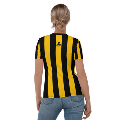 Women's Cill Ċainniġ 1930s Retro Kilkenny GAA Supporters T-Shirt designed by Moon Behind The Hill available from Moon Behind The Hill's Custom Made Apparel range