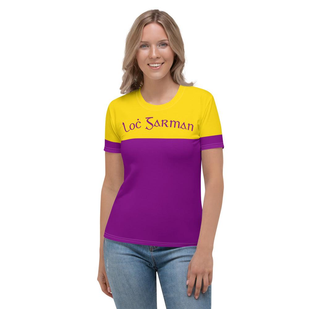 Women's Loċ Garman 1950s Retro Wexford Supporters T-shirt designed by Moon Behind The Hill available from Moon Behind The Hill's Women's Clothing range