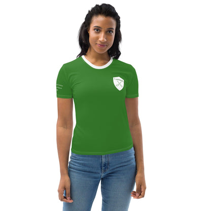 Women's Luimneaċ 1940 Retro Mick Mackey Limerick Supporter T-shirt designed by Moon Behind The Hill available from Moon Behind The Hill 's Clothing > Shirts & Tops > Womens range