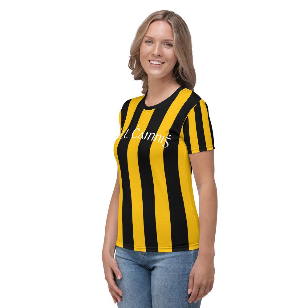 Women's Cill Ċainniġ 1930s Retro Kilkenny GAA Supporters T-Shirt designed by Moon Behind The Hill available from Moon Behind The Hill's Custom Made Apparel range