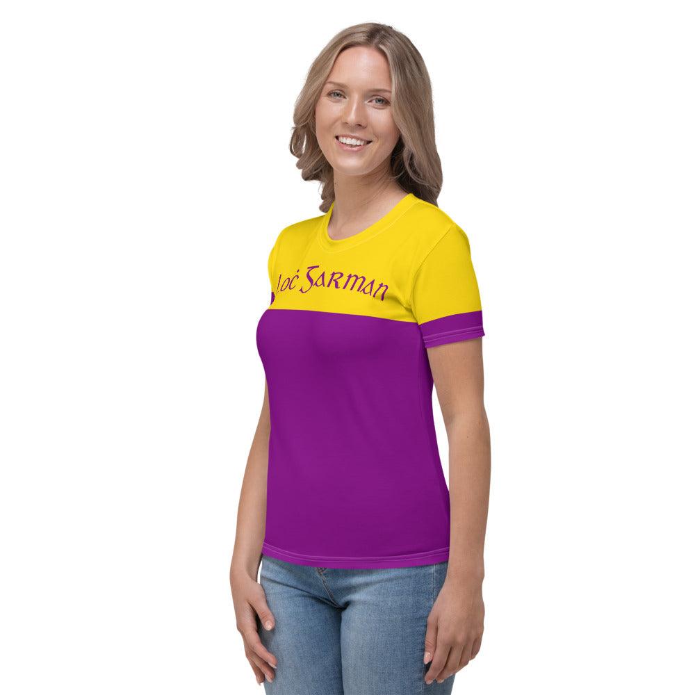 Women's Loċ Garman 1950s Retro Wexford Supporters T-shirt designed by Moon Behind The Hill available from Moon Behind The Hill's Women's Clothing range