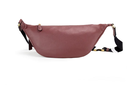 Coach Warren Wine Chambray Signature Canvas Pebbled Leather Belt Bag - Designed by COACH Available to Buy at a Discounted Price on Moon Behind The Hill Online Designer Discount Store