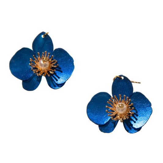 Butterfly Orchid Stud Earrings S - Blue-0