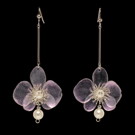 Butterfly Orchid Pearl Earrings - Stardust-0