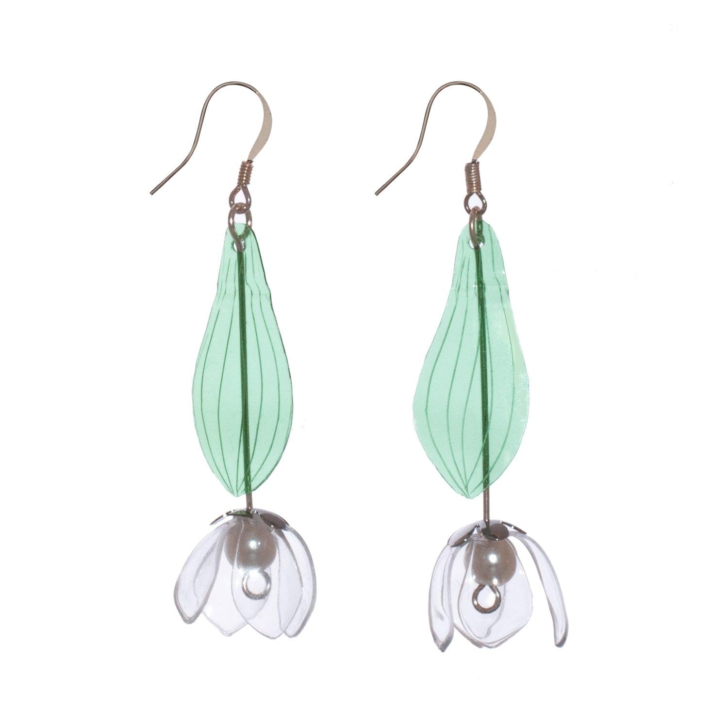 Just a Flower Earrings - Lily of the Valley - Designed by Upcycle with Jing Available to Buy at a Discounted Price on Moon Behind The Hill Online Designer Discount Store