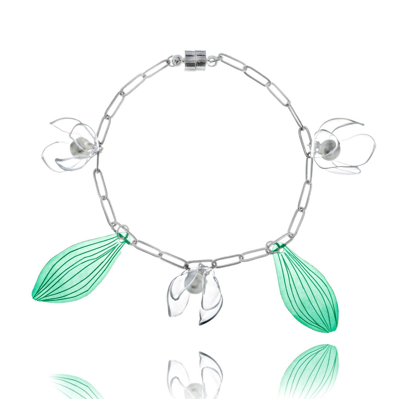 Upcycled Lily of the Valley Bracelet designed by Upcycle with Jing available from Moon Behind The Hill 's Jewelry > Bracelets > Womens range