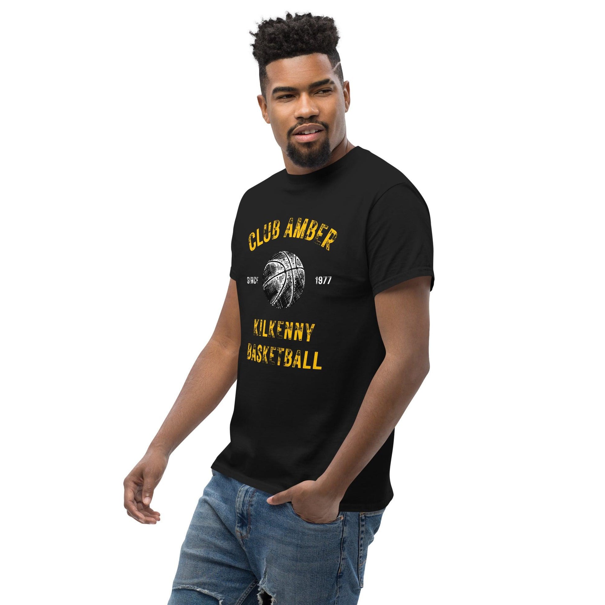 Club Amber Basketball Kilkenny Men's Classic Tee - Designed by Moon Behind The Hill Available to Buy at a Discounted Price on Moon Behind The Hill Online Designer Discount Store