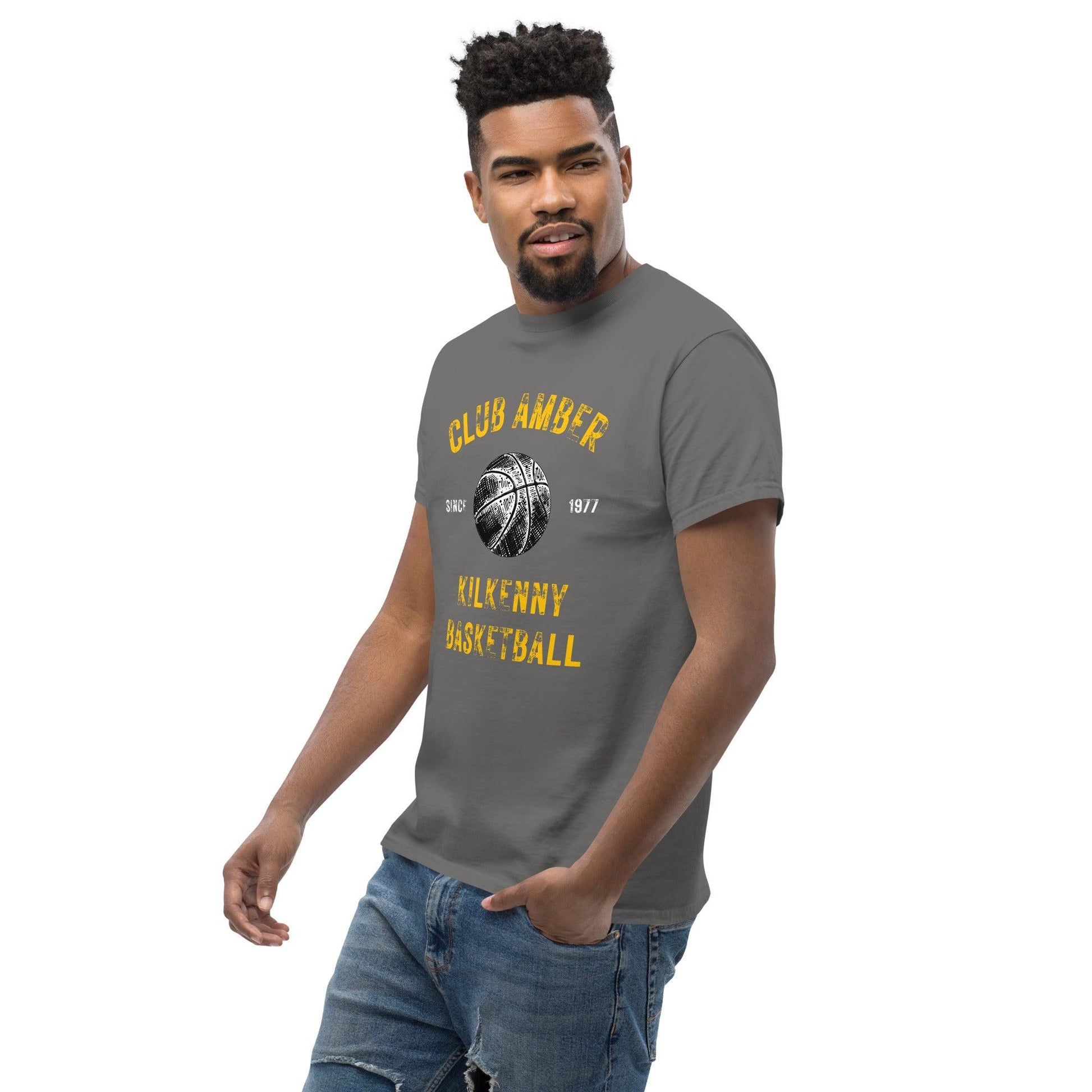 Club Amber Basketball Kilkenny Men's Classic Tee - Designed by Moon Behind The Hill Available to Buy at a Discounted Price on Moon Behind The Hill Online Designer Discount Store