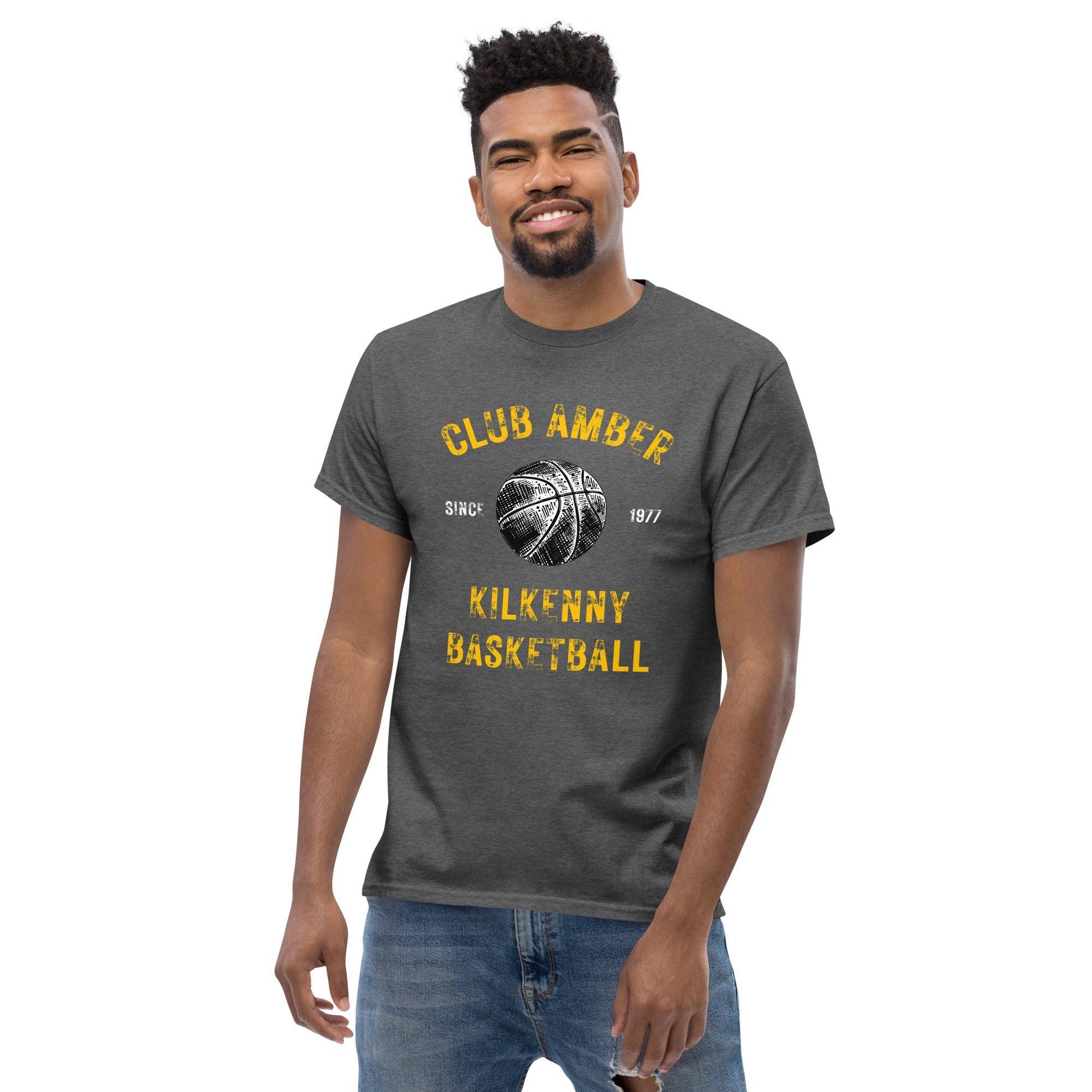Club Amber Basketball Kilkenny Men's Classic Tee - Designed by Moon Behind The Hill Available to Buy at a Discounted Price on Moon Behind The Hill Online Designer Discount Store