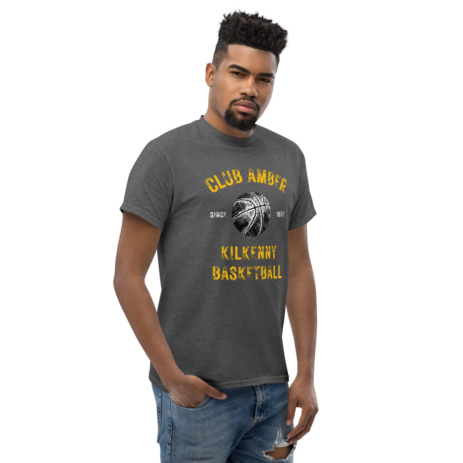 Club Amber Basketball Kilkenny Men's Classic Tee - Designed by Moon Behind The Hill Available to Buy at a Discounted Price on Moon Behind The Hill Online Designer Discount Store