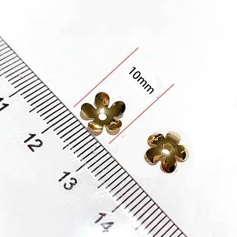 DIY supply - tiny metal flowers (1 pair, gold/silver) - Designed by Upcycle with Jing Available to Buy at a Discounted Price on Moon Behind The Hill Online Designer Discount Store