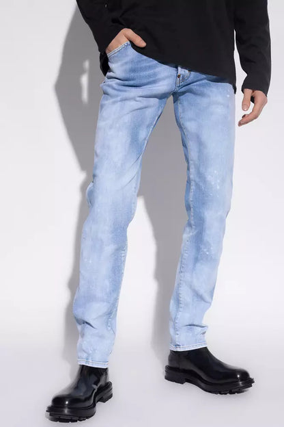 Dsquared² Men's Light Blue Cotton 'Cool Guy' Jeans - Designed by Dsquared² Available to Buy at a Discounted Price on Moon Behind The Hill Online Designer Discount Store