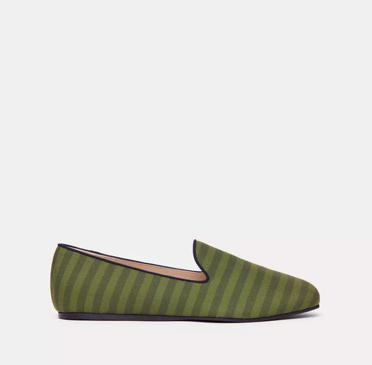Green Cotton Moccasin - Designed by Charles Philip Available to Buy at a Discounted Price on Moon Behind The Hill Online Designer Discount Store