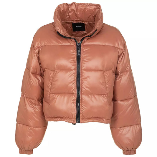 Imperfect Women's Pink Polyamide Short Down Jacket - Designed by Imperfect Available to Buy at a Discounted Price on Moon Behind The Hill Online Designer Discount Store
