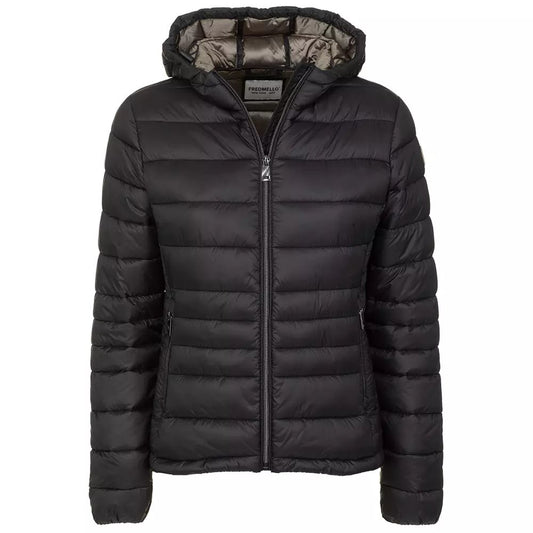Fred Mello Women's Black Polyamide Short Down Jacket with Hood