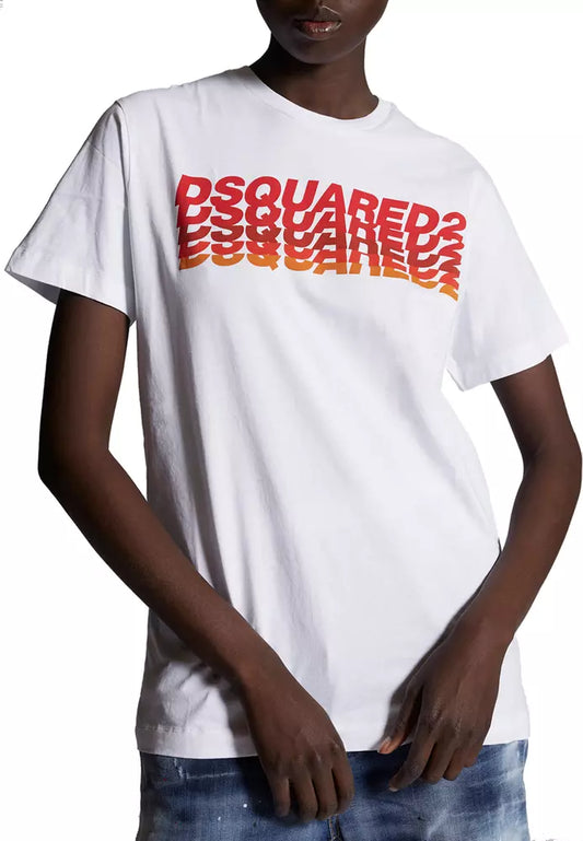 Dsquared² Men's Branded White T-Shirt - Designed by Dsquared² Available to Buy at a Discounted Price on Moon Behind The Hill Online Designer Discount Store