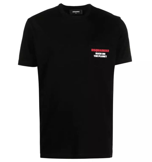 Dsquared² Men's Branded Black T-Shirt - Designed by Dsquared² Available to Buy at a Discounted Price on Moon Behind The Hill Online Designer Discount Store