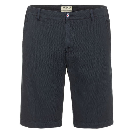 Fred Mello Men's Blue Cotton Bermuda Shorts