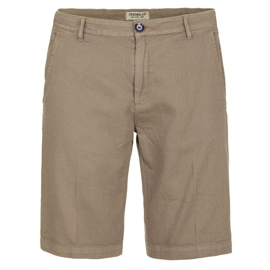 Fred Mello Men's Beige Cotton Bermuda Shorts