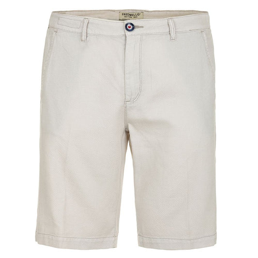 Fred Mello Men's White Cotton Bermuda Shorts