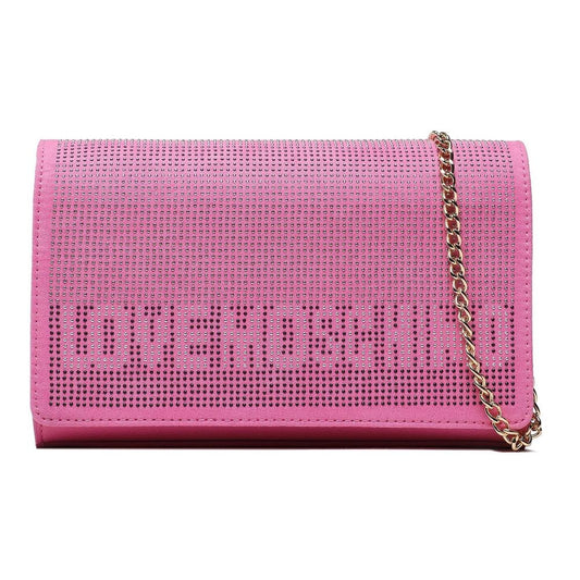 Pink Artificial Leather Crossbody Bag