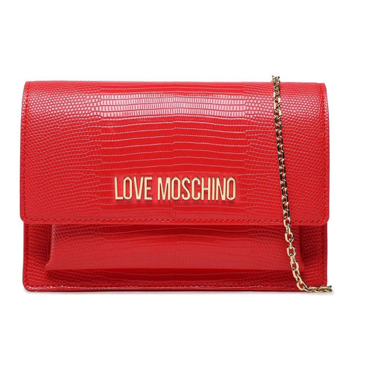 Red Artificial Leather Crossbody Bag
