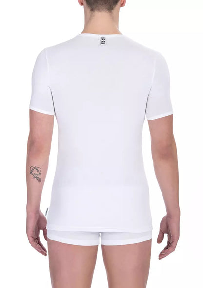 Bikkembergs Men's White Cotton T-Shirt - Designed by Bikkembergs Available to Buy at a Discounted Price on Moon Behind The Hill Online Designer Discount Store