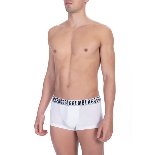 White Cotton Bikkembergs Men's Trunk Underwear