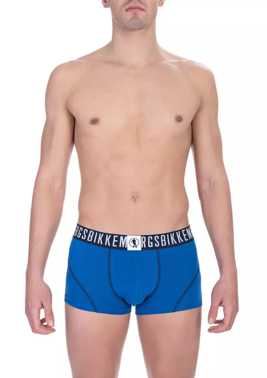 Bikkembergs Men's Blue Cotton Underwear Trunks - Designed by Bikkembergs Available to Buy at a Discounted Price on Moon Behind The Hill Online Designer Discount Store