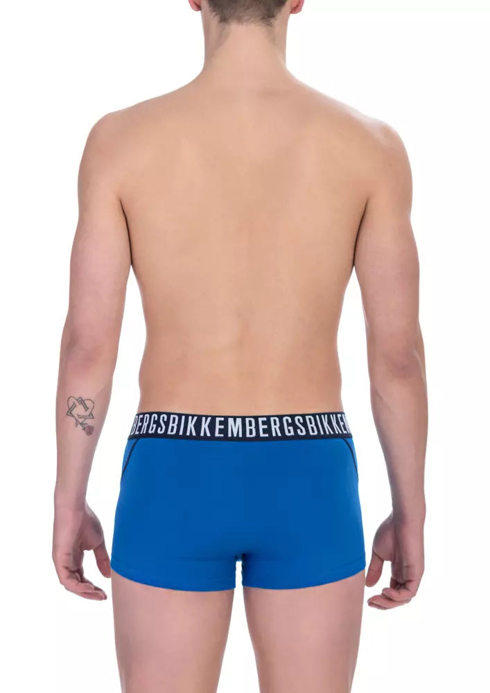 Bikkembergs Men's Blue Cotton Underwear Trunks - Designed by Bikkembergs Available to Buy at a Discounted Price on Moon Behind The Hill Online Designer Discount Store