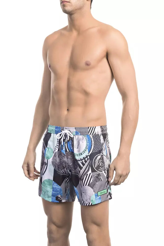 Bikkembergs Men's Multicolour Polyester Swimwear Shorts - Designed by Bikkembergs Available to Buy at a Discounted Price on Moon Behind The Hill Online Designer Discount Store
