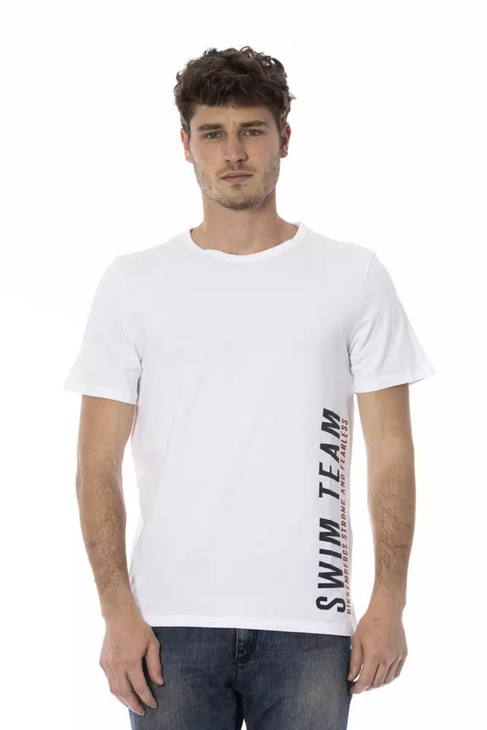 Bikkembergs Men's White Cotton T-Shirt - Designed by Bikkembergs Available to Buy at a Discounted Price on Moon Behind The Hill Online Designer Discount Store