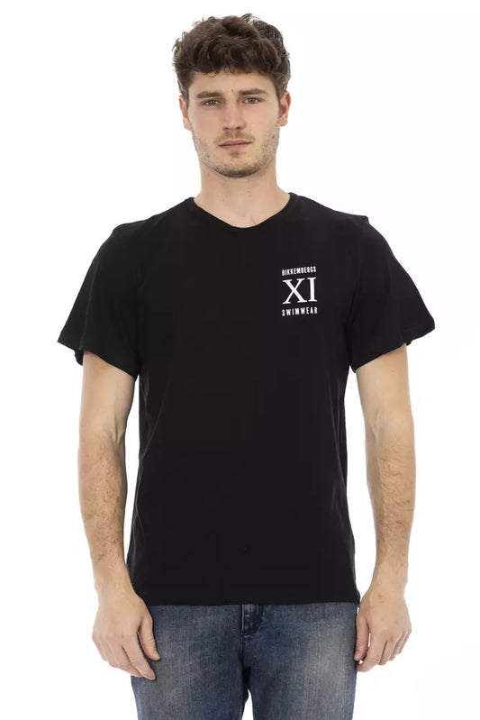 Bikkembergs Men's Black Cotton T-Shirt - Designed by Bikkembergs Available to Buy at a Discounted Price on Moon Behind The Hill Online Designer Discount Store