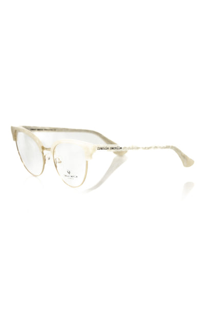 Frankie Morello FRMO-22111 White Metallic Fibre Frames - Designed by Frankie Morello Available to Buy at a Discounted Price on Moon Behind The Hill Online Designer Discount Store