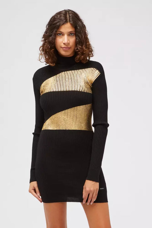 Black & Gold Custo Barcelona Viscose Sweater Dress - Designed by Custo Barcelona Available to Buy at a Discounted Price on Moon Behind The Hill Online Designer Discount Store