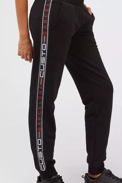 Black Custo Barcelona Women's Cotton Joggers Pants - Designed by Custo Barcelona Available to Buy at a Discounted Price on Moon Behind The Hill Online Designer Discount Store