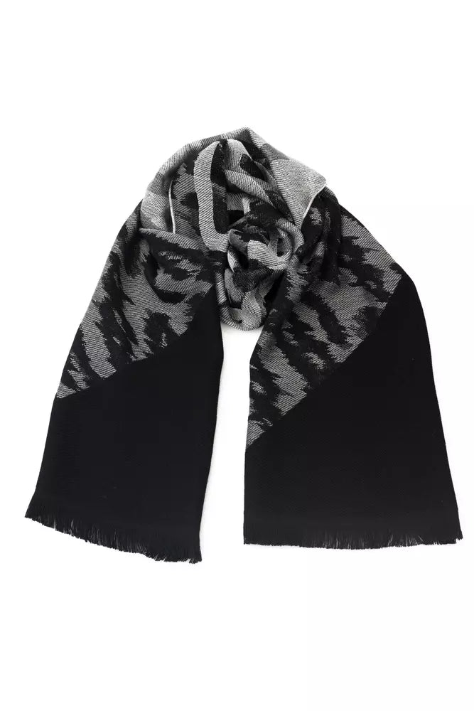 Cavalli Class Branded Grey Men's Wool Scarf - Designed by Cavalli Class Available to Buy at a Discounted Price on Moon Behind The Hill Online Designer Discount Store
