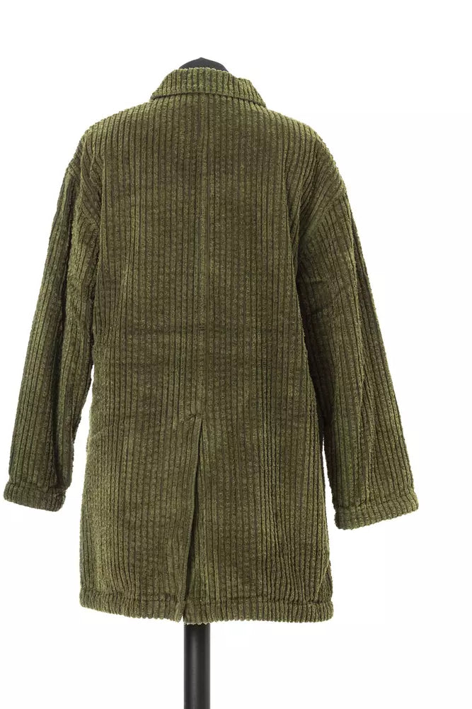 Green Cotton Jacob Cohen Women's Wide Ribbed Jacket - Designed by Jacob Cohen Available to Buy at a Discounted Price on Moon Behind The Hill Online Designer Discount Store