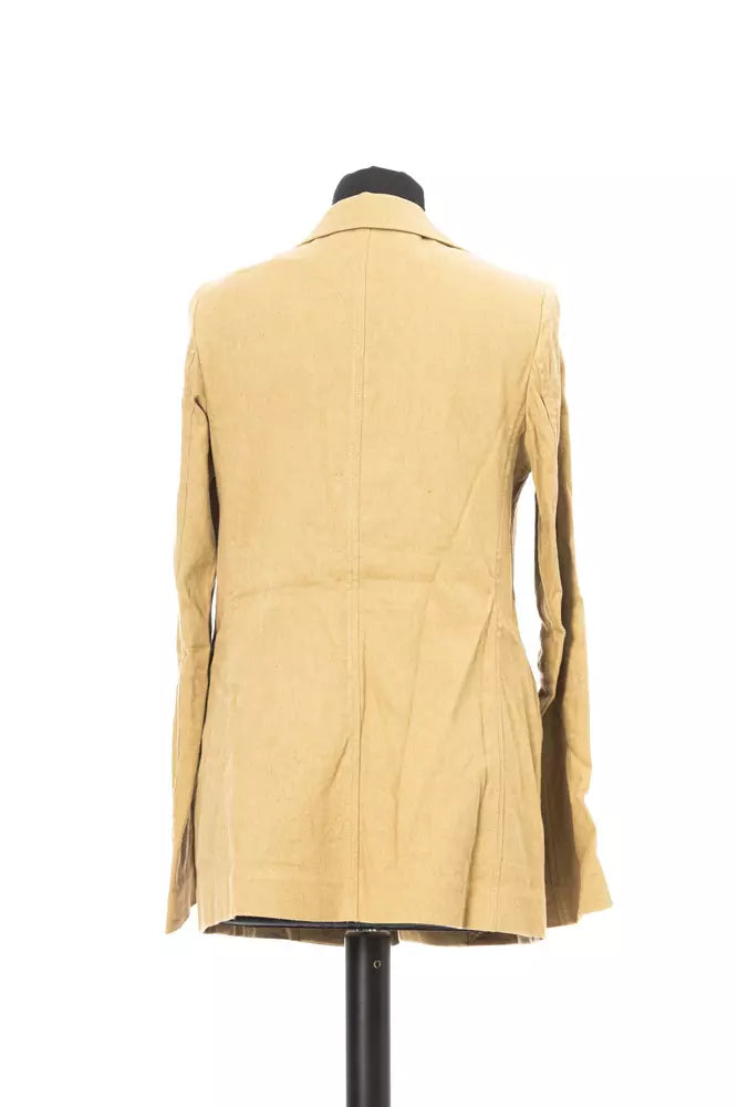 Beige Cotton Jacob Cohen Women's Comfort Cut Blazer - Designed by Jacob Cohen Available to Buy at a Discounted Price on Moon Behind The Hill Online Designer Discount Store