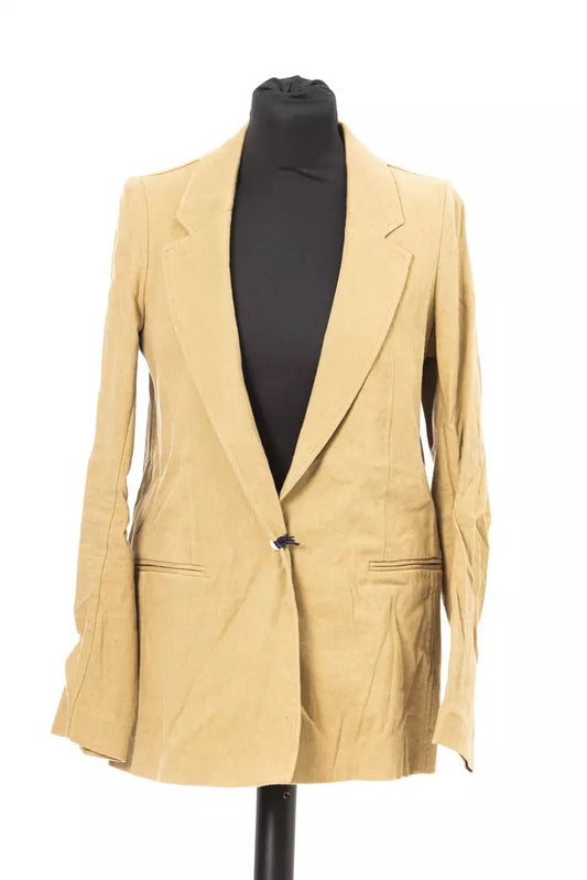 Beige Cotton Jacob Cohen Women's Comfort Cut Blazer - Designed by Jacob Cohen Available to Buy at a Discounted Price on Moon Behind The Hill Online Designer Discount Store