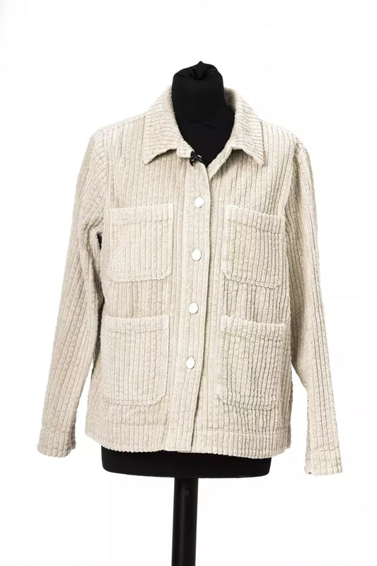 White Cotton Jacob Cohen Women's Wide Ribbed Jacket designed by Jacob Cohen available from Moon Behind The Hill 's Clothing > Outerwear > Coats & Jackets > Womens range