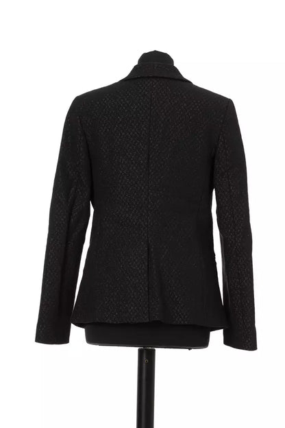 Black Jacob Cohen Women's Cotton Fabric Blazer Jacket With Lurex Details - Designed by Jacob Cohen Available to Buy at a Discounted Price on Moon Behind The Hill Online Designer Discount Stor